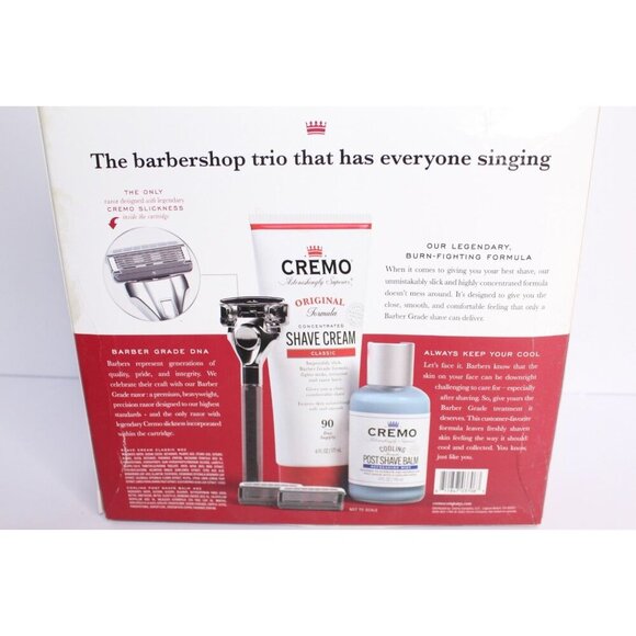 Cremo Barber Grade Shave Kit Razor Shave Cream & Shave Balm Original Formula New - Picture 5 of 9